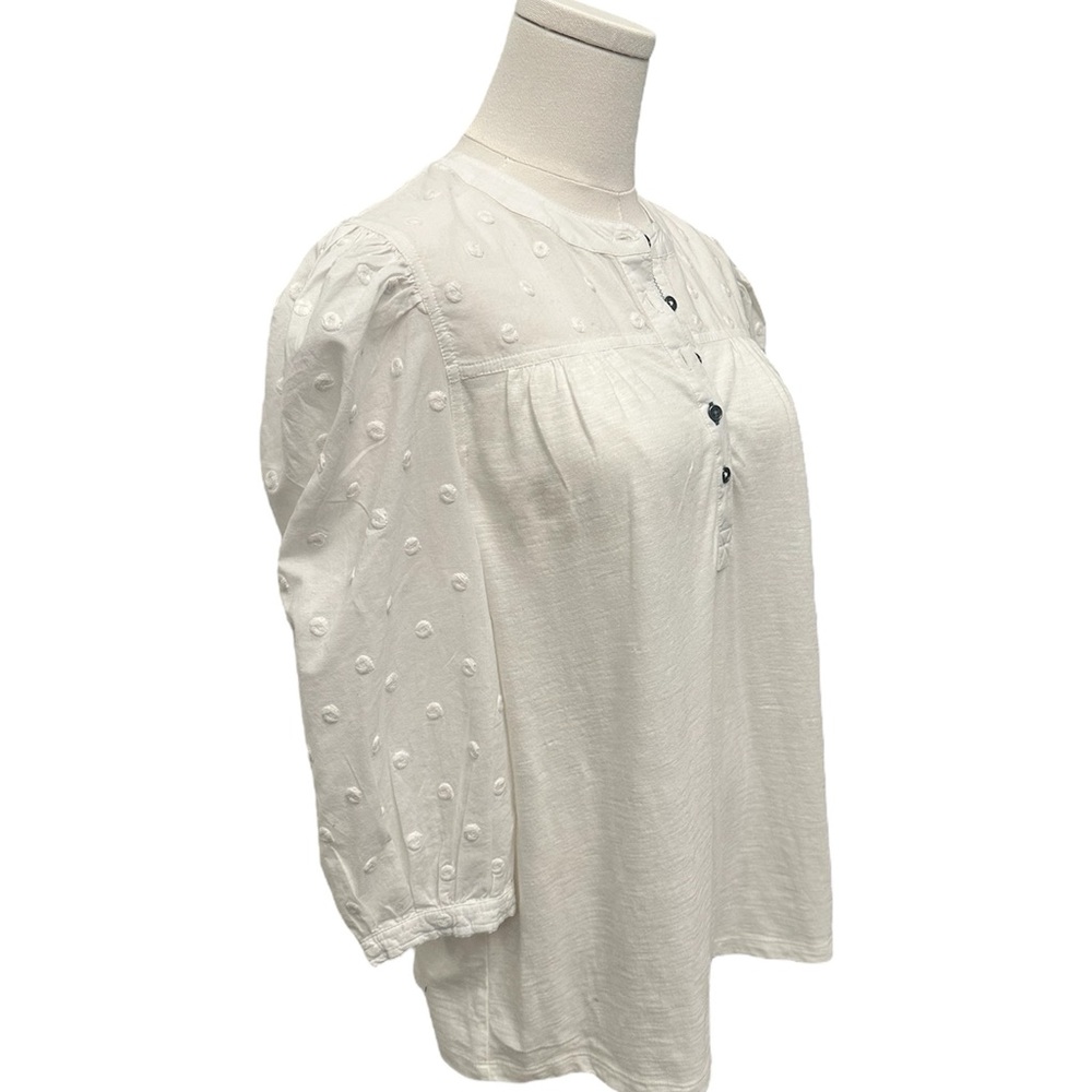 White Stuff Elisa Dobby Mix Top Pale Ivory Women’s US 6 Sample NWT - Picture 7 of 11